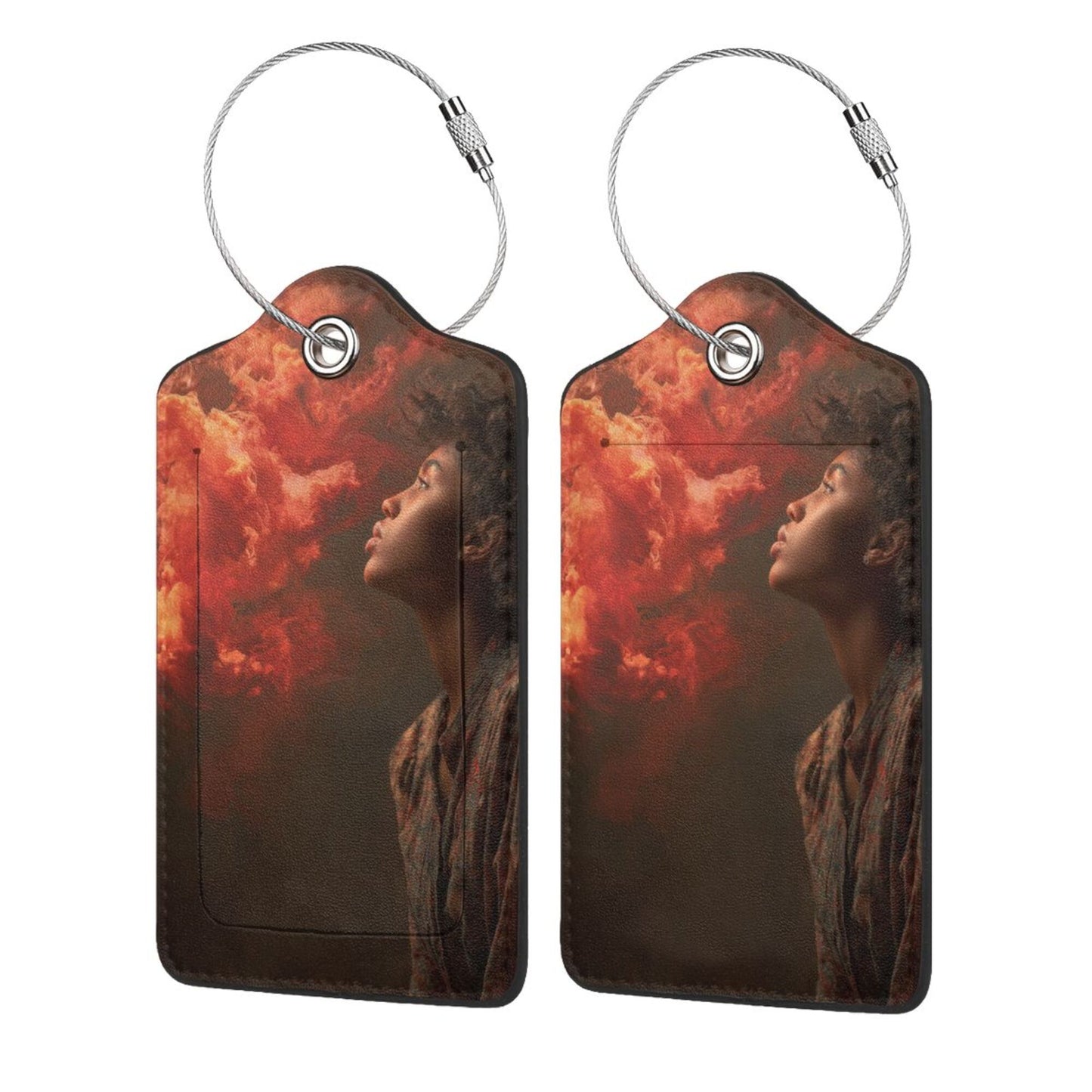 Dreamy Cloud - Gazing Art Stainless Steel Leather Luggage Tags (2 - Pack, 2.9in×4.6in/7.3cm×11.6cm)