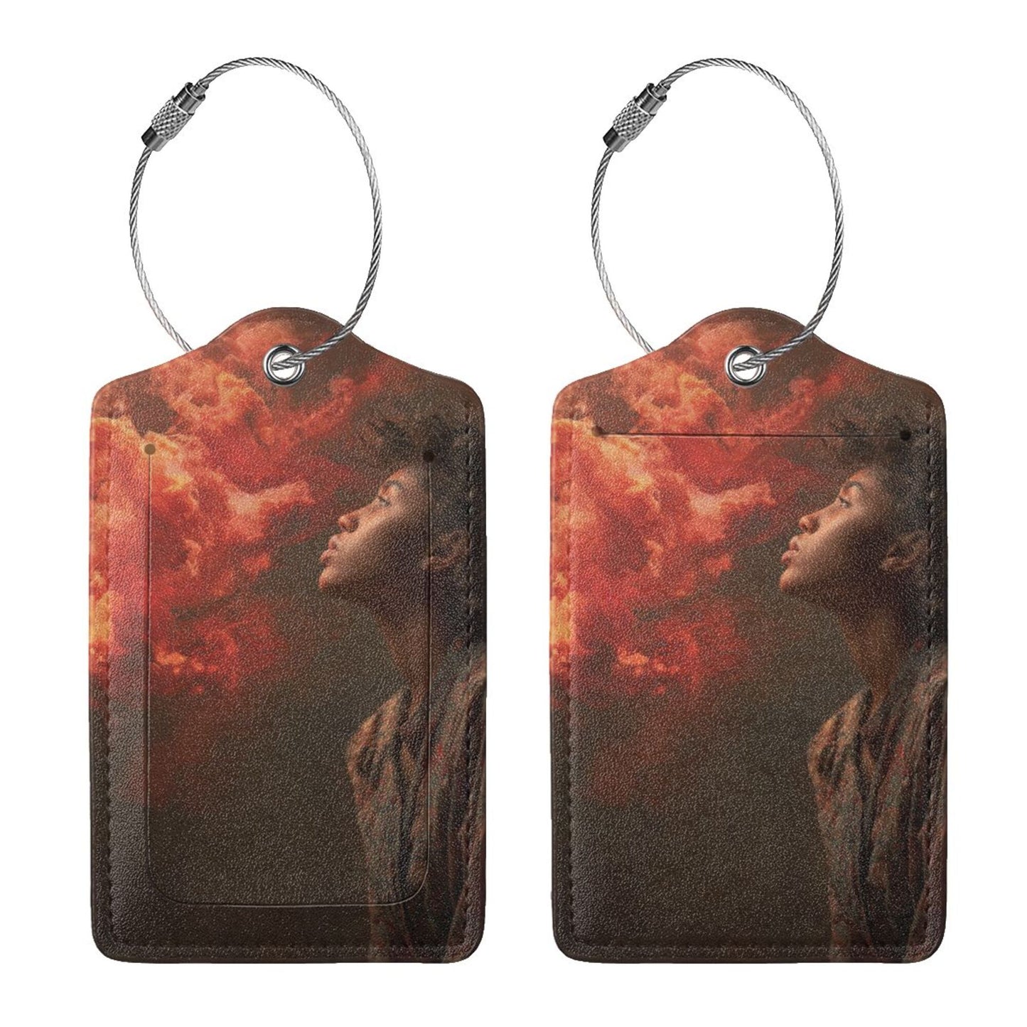 Dreamy Cloud - Gazing Art Stainless Steel Leather Luggage Tags (2 - Pack, 2.9in×4.6in/7.3cm×11.6cm)