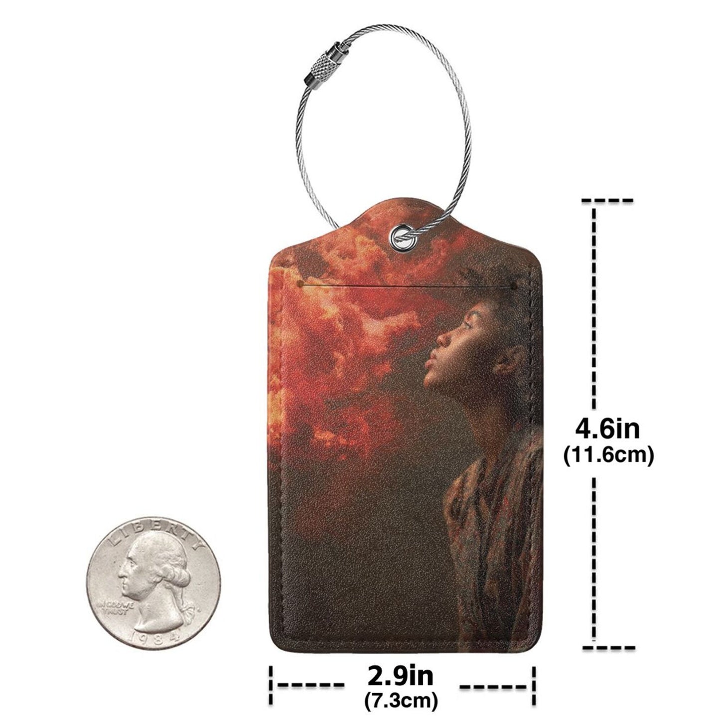 Dreamy Cloud - Gazing Art Stainless Steel Leather Luggage Tags (2 - Pack, 2.9in×4.6in/7.3cm×11.6cm)