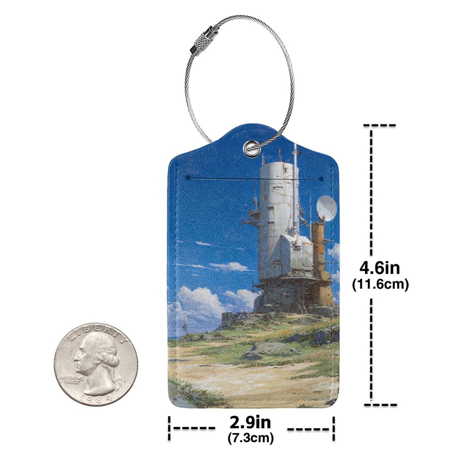 Anime - Style Scenery Stainless Steel Leather Luggage Tags (2 - Pack, 2.9in×4.6in/7.3cm×11.6cm)