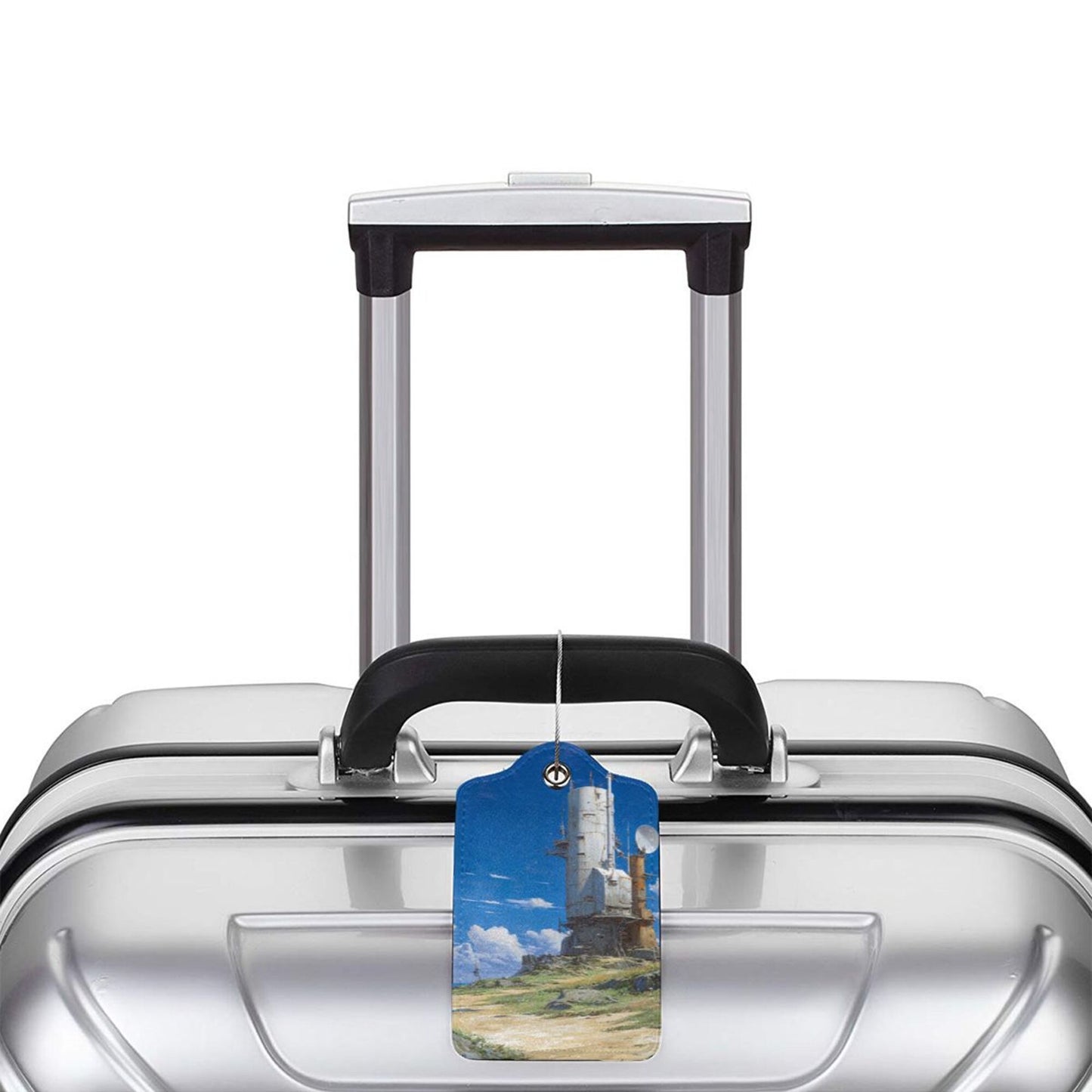 Anime - Style Scenery Stainless Steel Leather Luggage Tags (2 - Pack, 2.9in×4.6in/7.3cm×11.6cm)