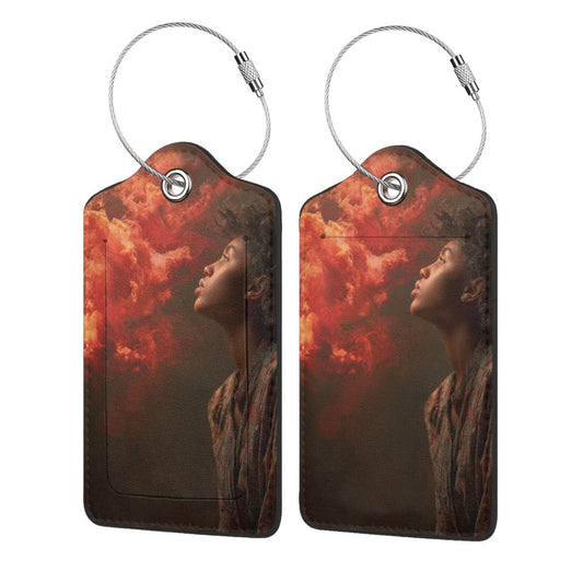 Dreamy Cloud - Gazing Art Stainless Steel Leather Luggage Tags (2 - Pack, 2.9in×4.6in/7.3cm×11.6cm)