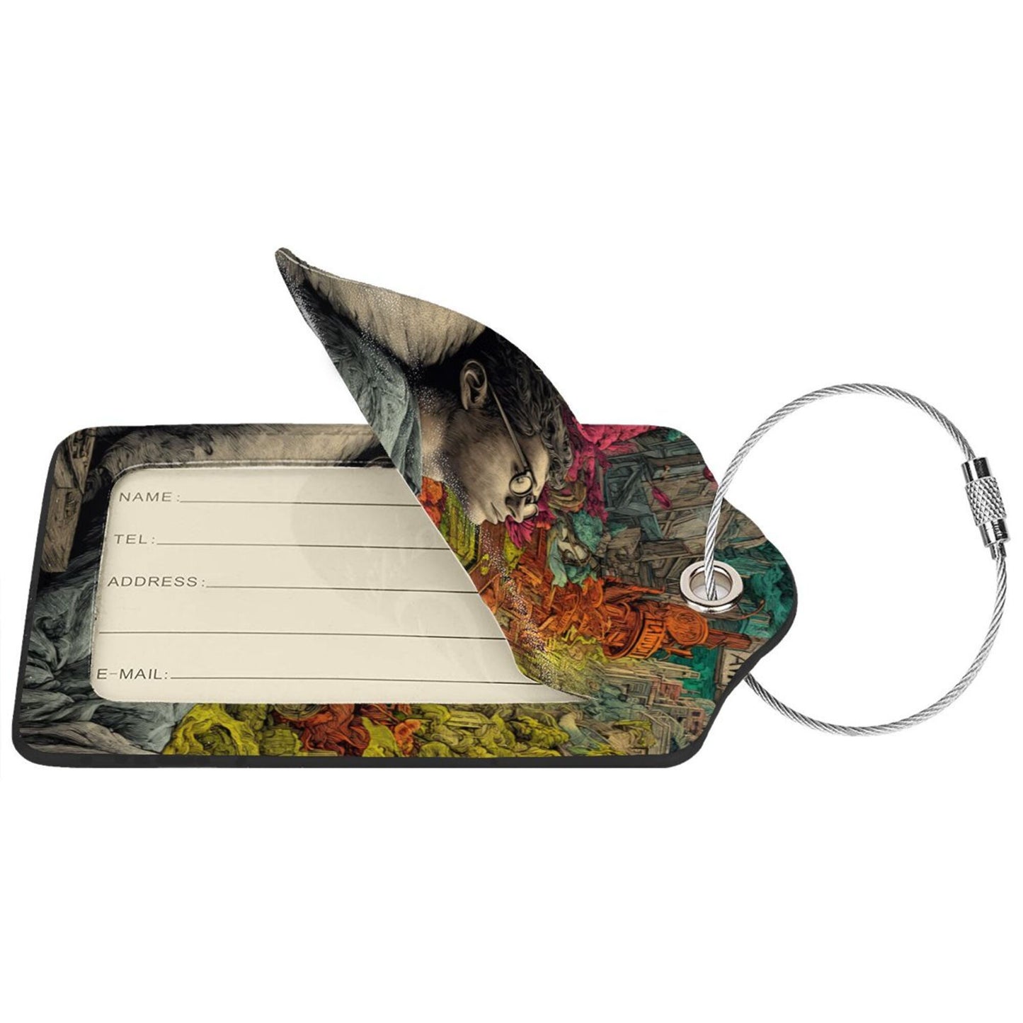 Surreal Dreamscape Stainless Steel Leather Luggage Tags (2 - Pack, 2.9in×4.6in/7.3cm×11.6cm)