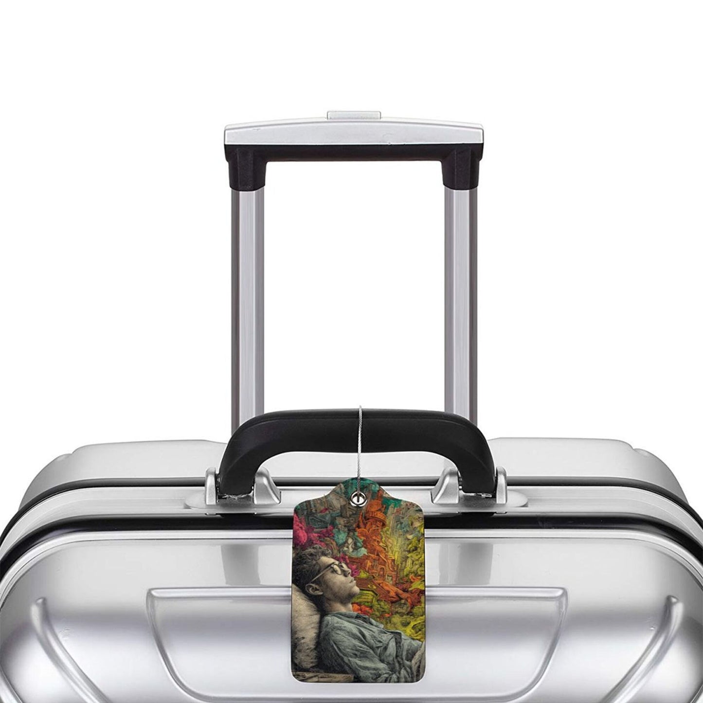 Surreal Dreamscape Stainless Steel Leather Luggage Tags (2 - Pack, 2.9in×4.6in/7.3cm×11.6cm)