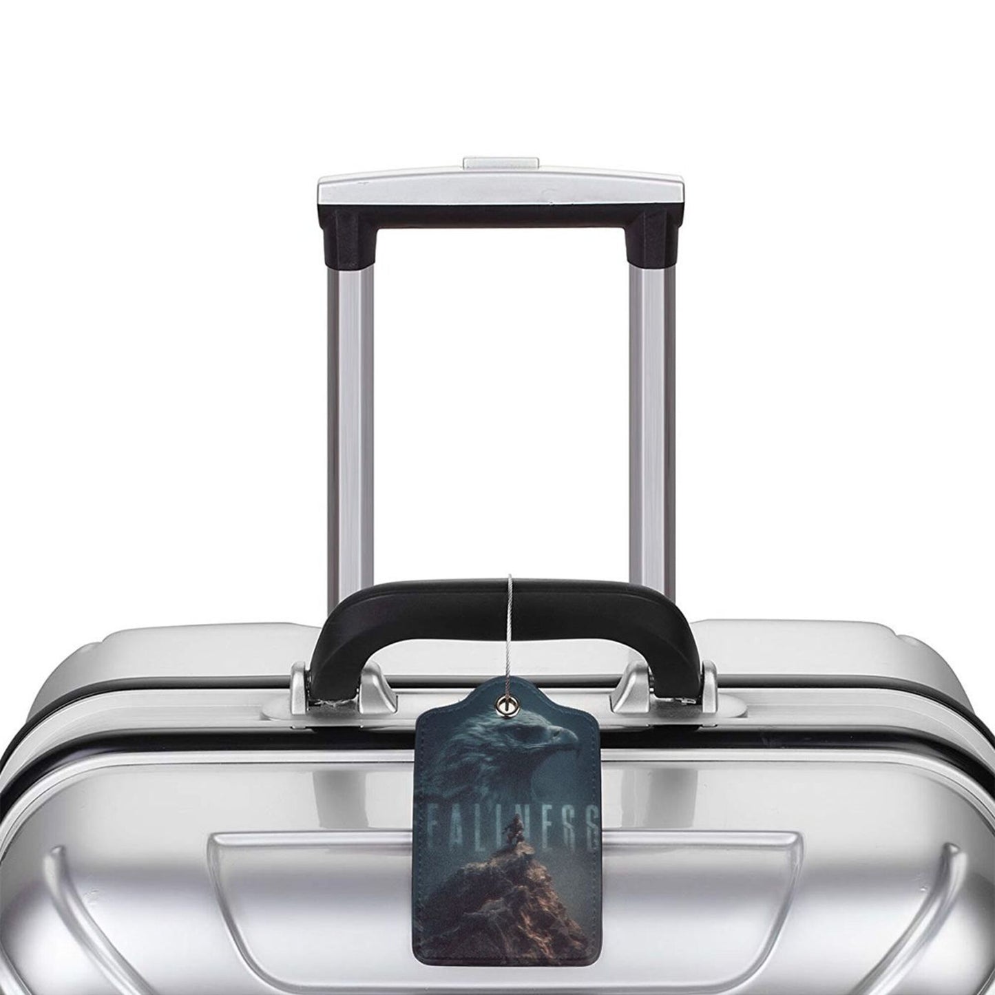 “Eagle Soaring” Theme Stainless Steel Leather Luggage Tags (2 - Pack, 2.9in×4.6in/7.3cm×11.6cm)