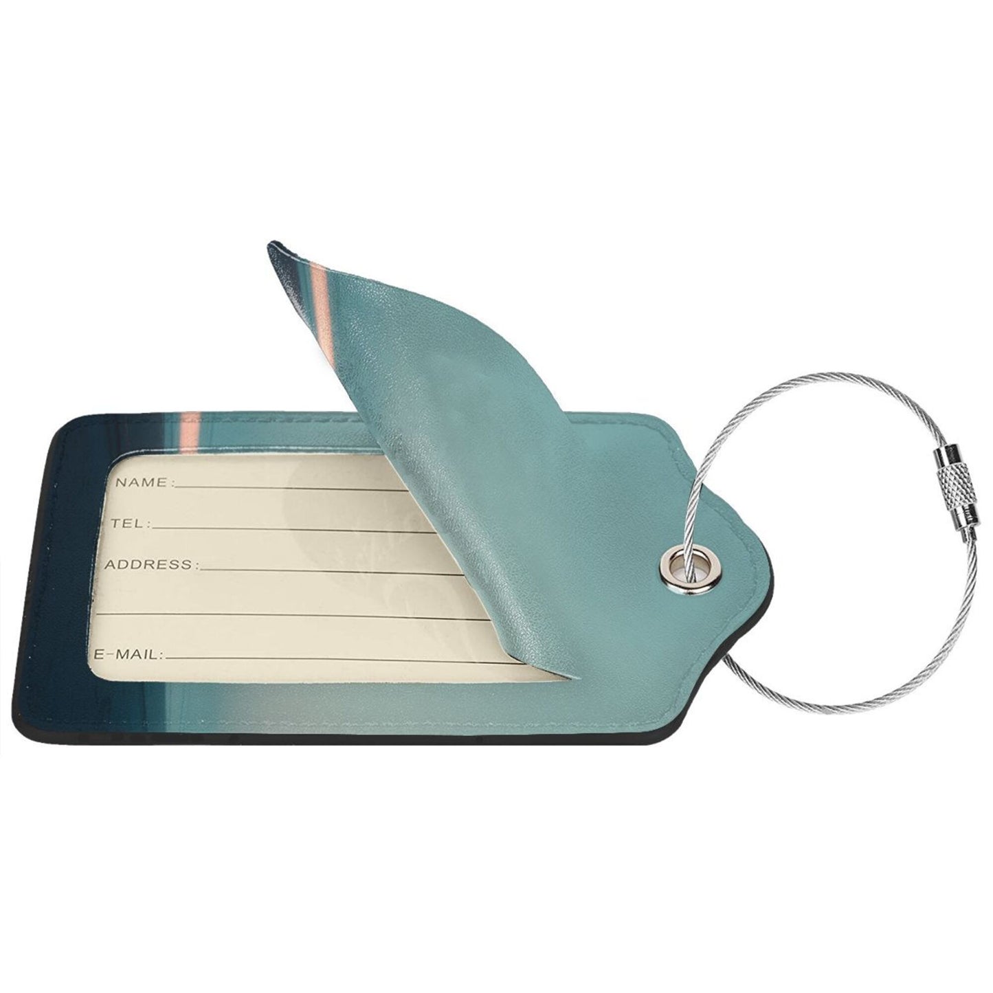 Road - Chasing - Light Car - Themed Stainless Steel Leather Luggage Tags (2 - Pack, 2.9in×4.6in/7.3cm×11.6cm)