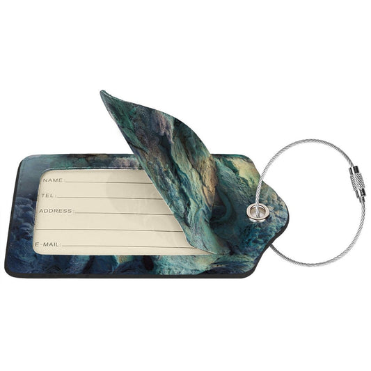 Artistic Rock - Color Texture Stainless Steel Leather Luggage Tags (2 - Pack, 2.9in×4.6in/7.3cm×11.6cm)
